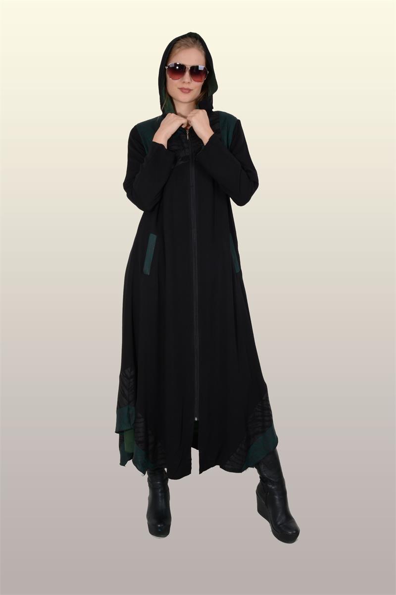 Otantik Giyim-744- Asimetrik Ferace-Siyah