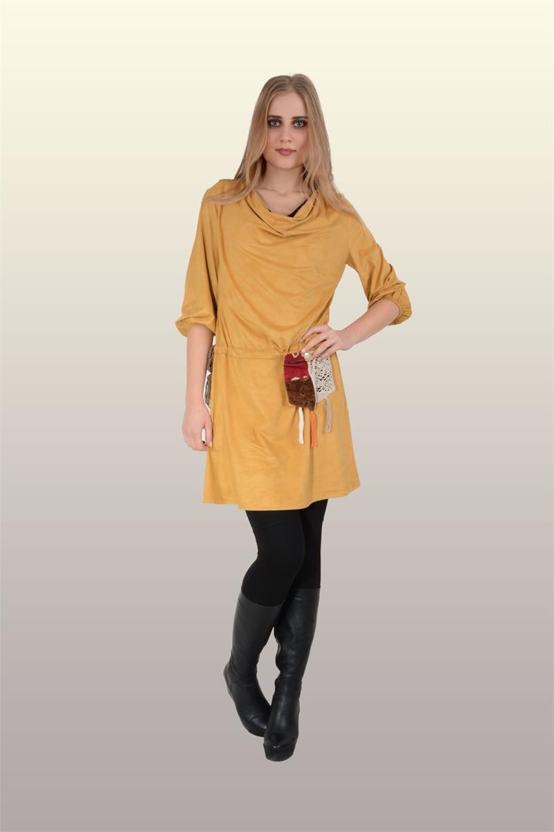 Otantik Giyim-731- Degaje Süet Buluz-Sarı