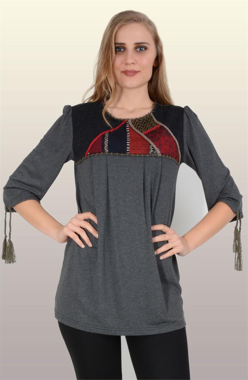 Otantik Giyim-736-Peçli Buluz-Gri