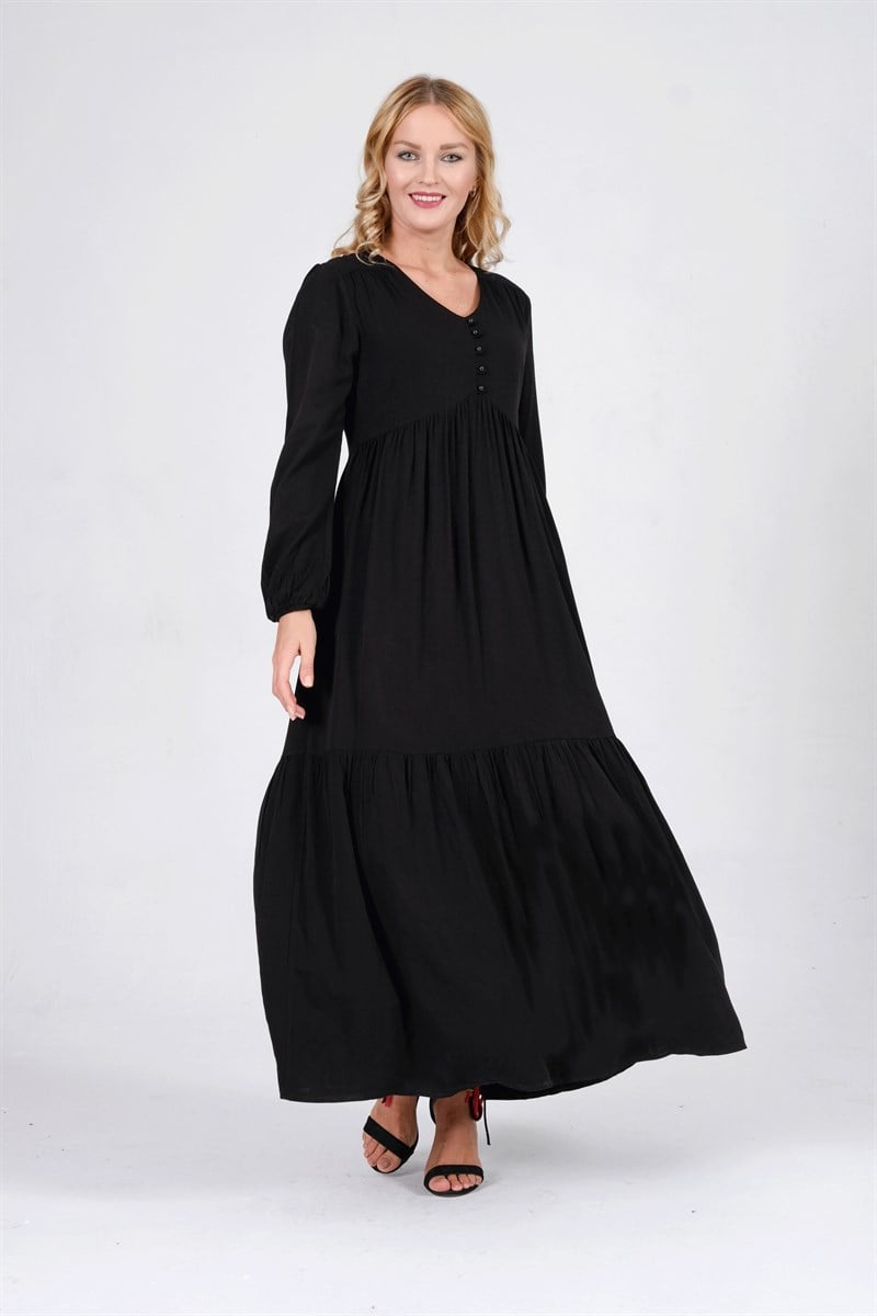 Otantik Elbise / Etnik Elbise /8107 SİYAH