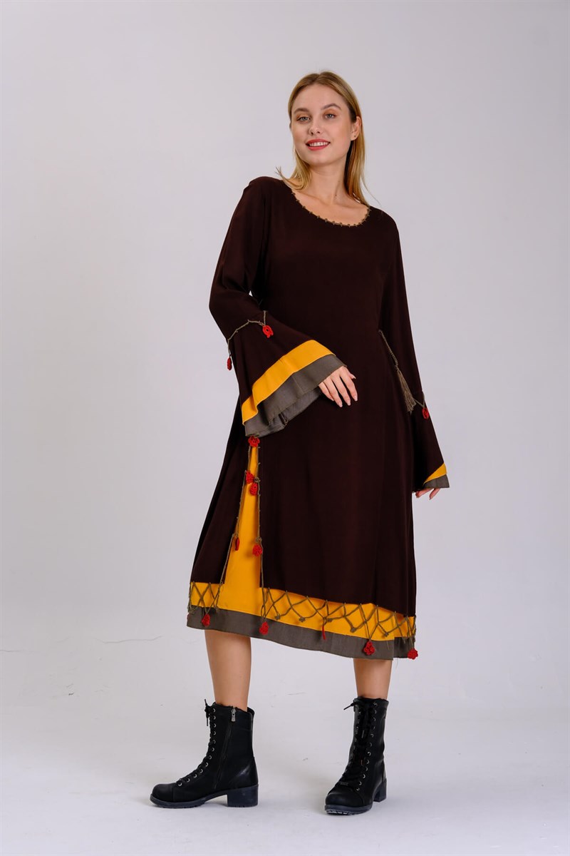 Otantik Elbise 1078 Kahve