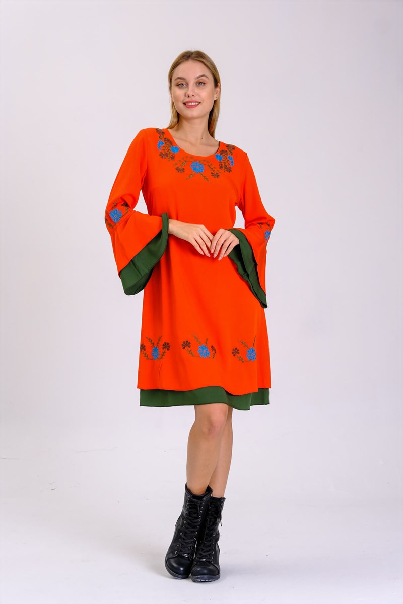 Otantik Elbise 8115 Orange