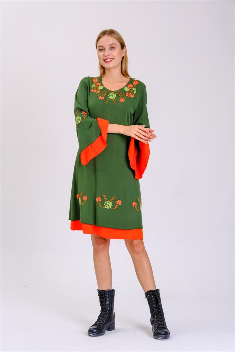 Otantik Elbise 8115 Yeşil