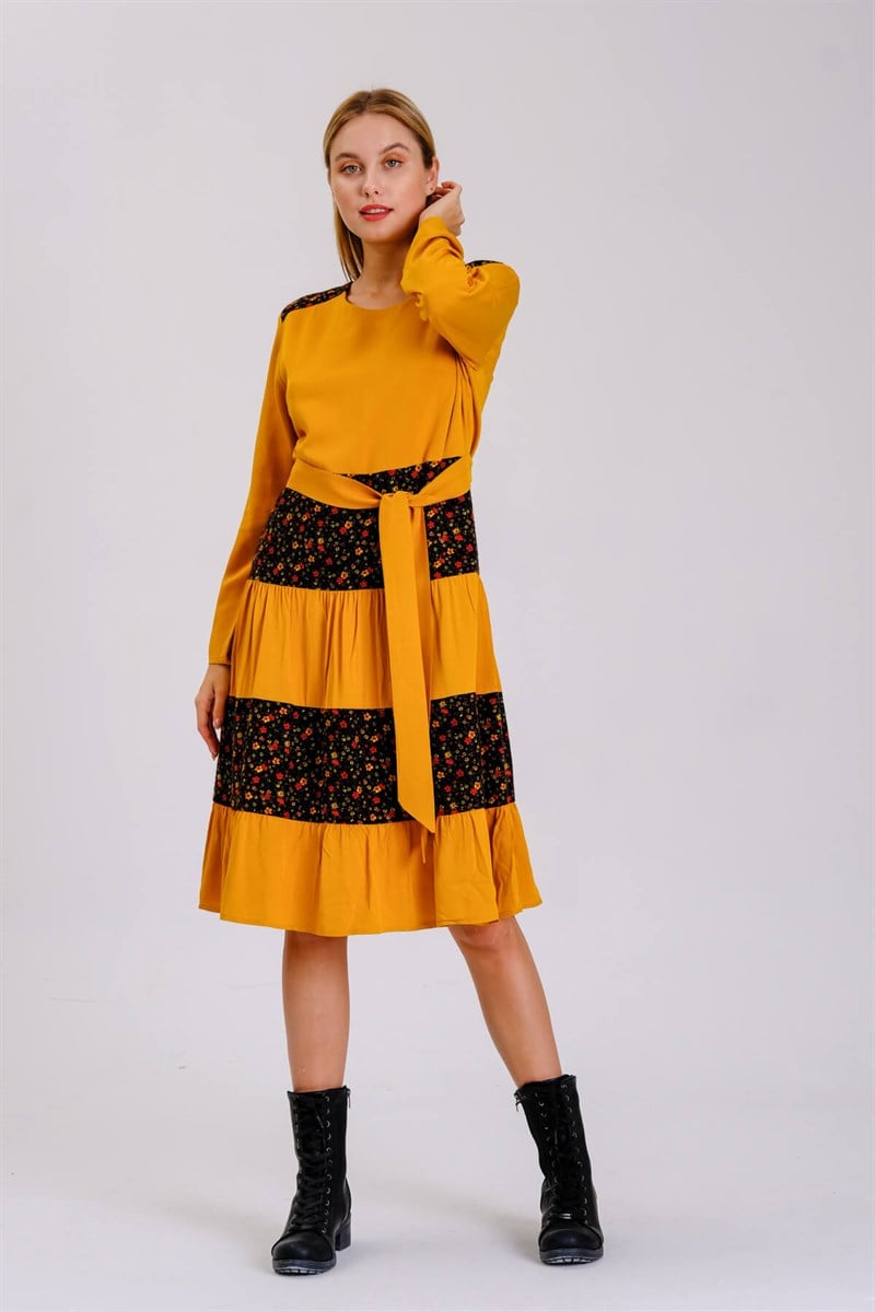 Otantik Elbise 9002 Hardal