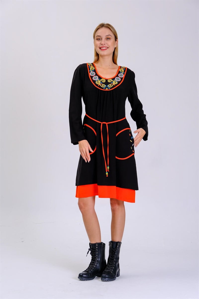 Otantik Elbise 9011 Siyah