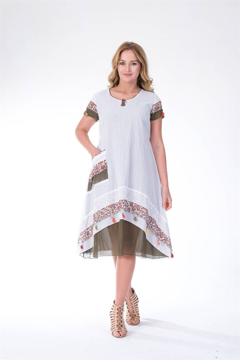 OTANTİK ETNİK GİYİM  YAZLIK ELBİSE ERC COLLECTİON 4571 BE