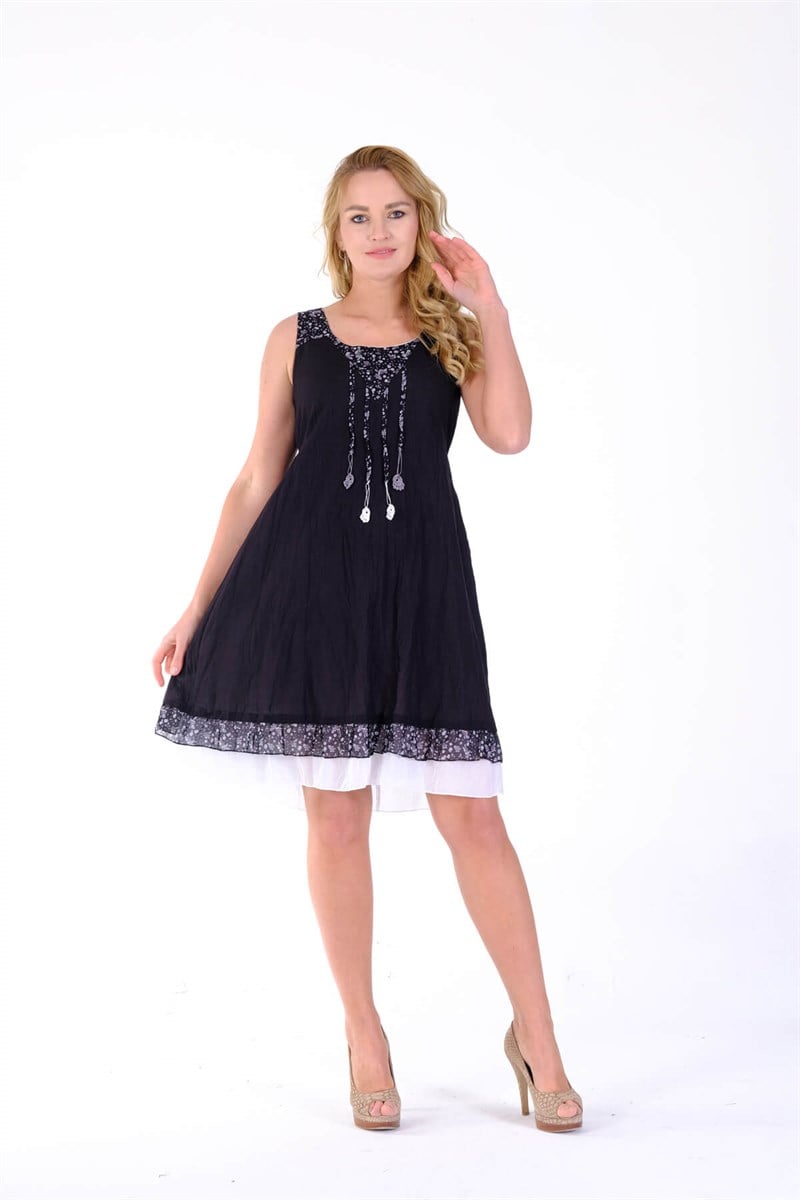 OTANTİK ETNİK GİYİM  YAZLIK ELBİSE ERC COLLECTİON 3837 S-B