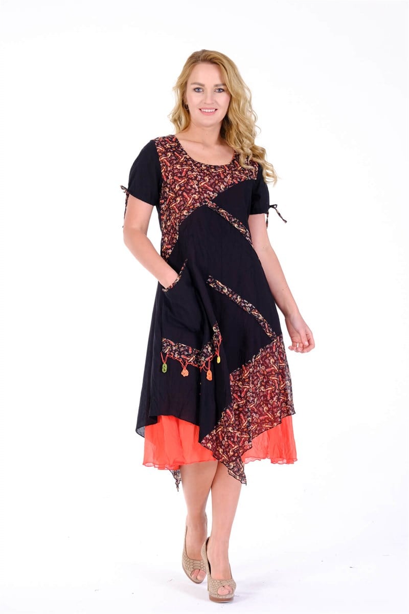 OTANTİK ETNİK GİYİM  YAZLIK ELBİSE ERC COLLECTİON 4527 Sİ