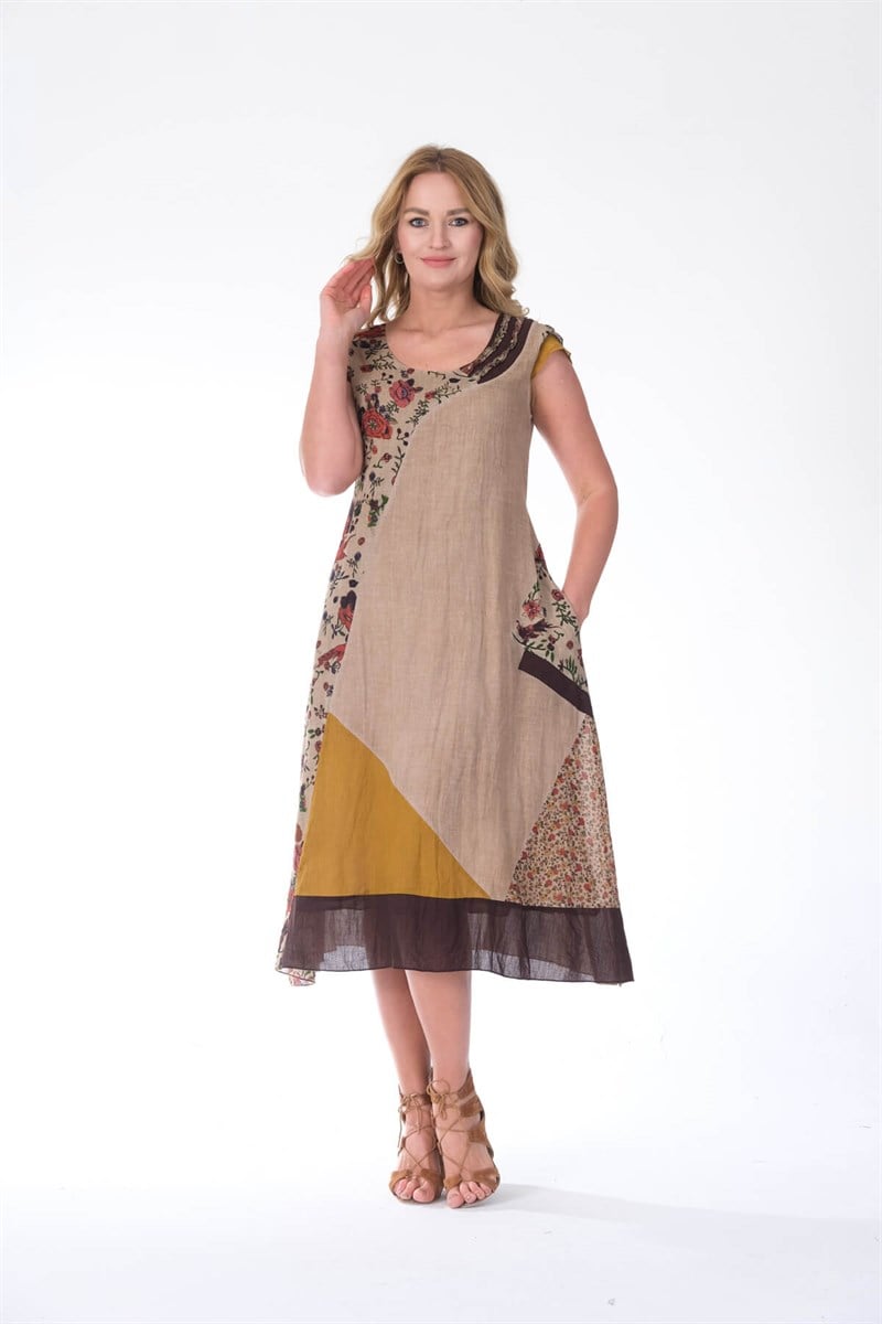 OTANTİK ETNİK GİYİM  YAZLIK PAMUKLU ELBİSE ERC COLLECTİON 4556-C
