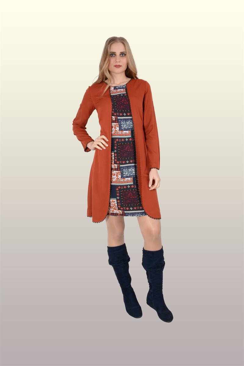 Otantik Giyim-702- Önü Kapaklı Tunik-Kremit