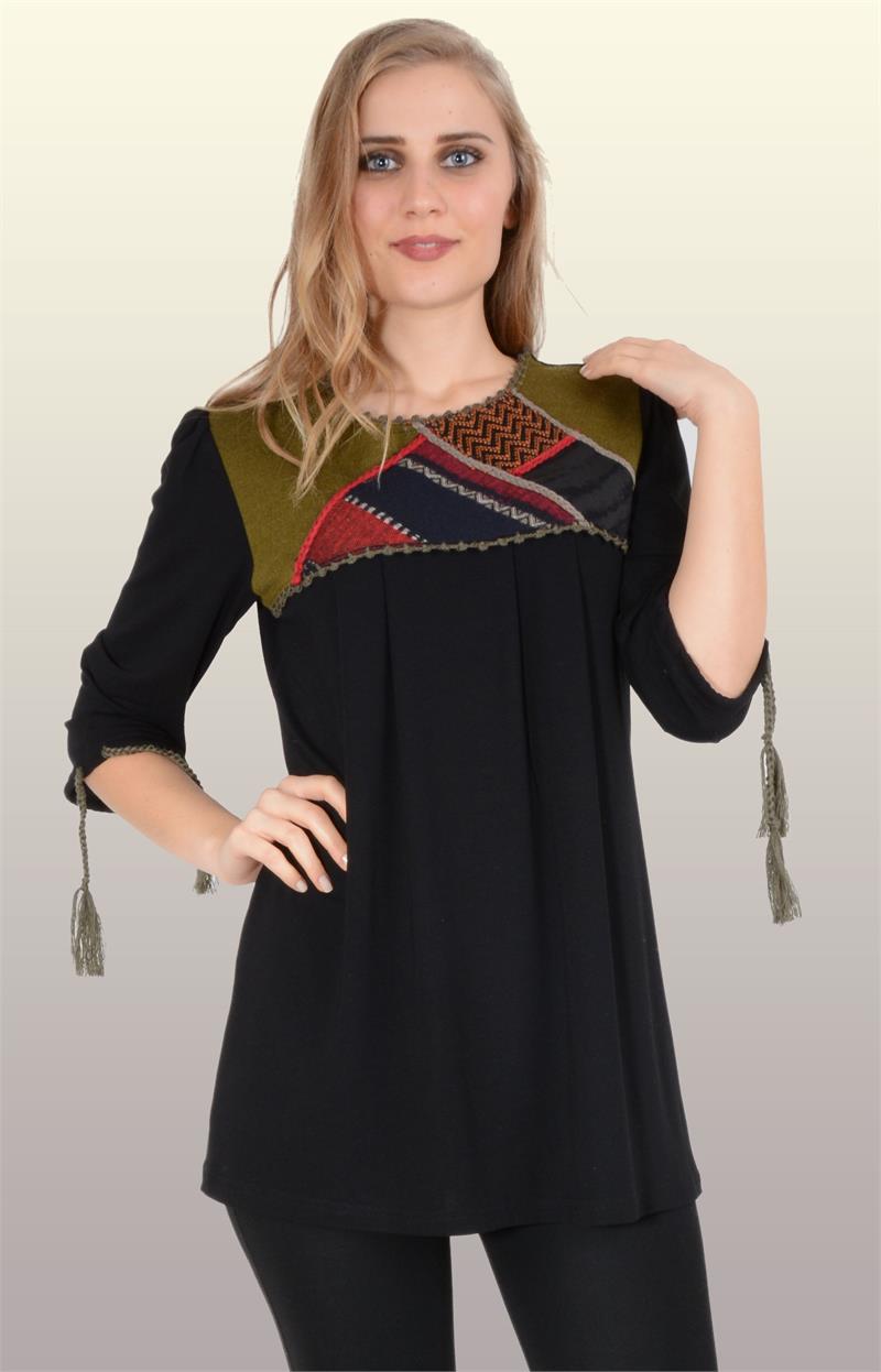 Otantik Giyim-736-Peçli Buluz-Siyah