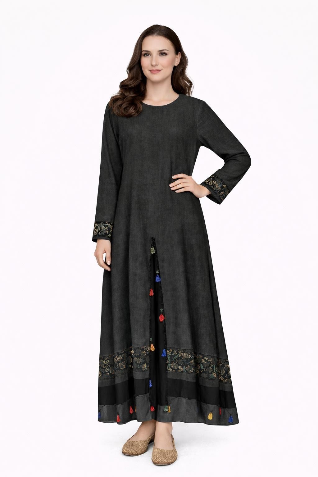 1500 Yıkamalı Antrasit Elbise