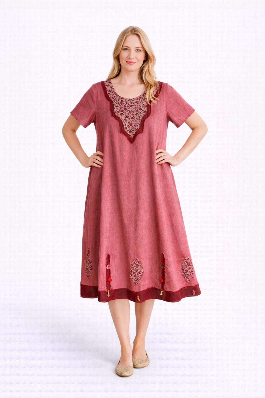 1530 Oyalı Gül Kurusu Battal Elbise