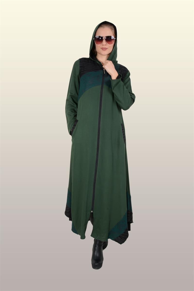 Otantik Giyim-744- Asimetrik Ferace-Yeşil