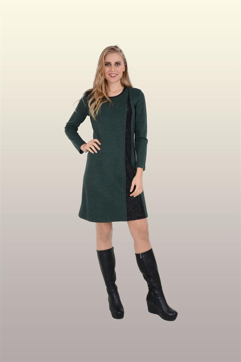 Otantik Giyim-709- Derili Elbise-Yeşil