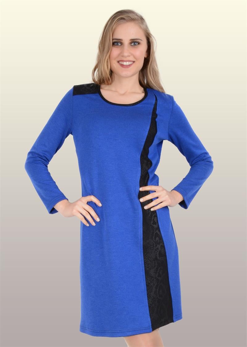 Otantik Giyim-709- Derili Elbise-Sax