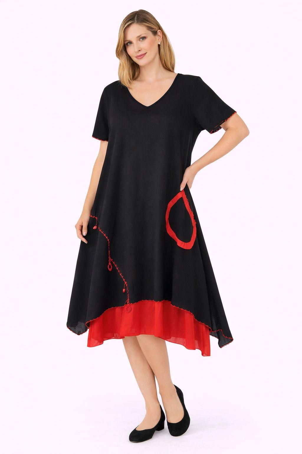 3663 Siyah Vual Battal Elbise