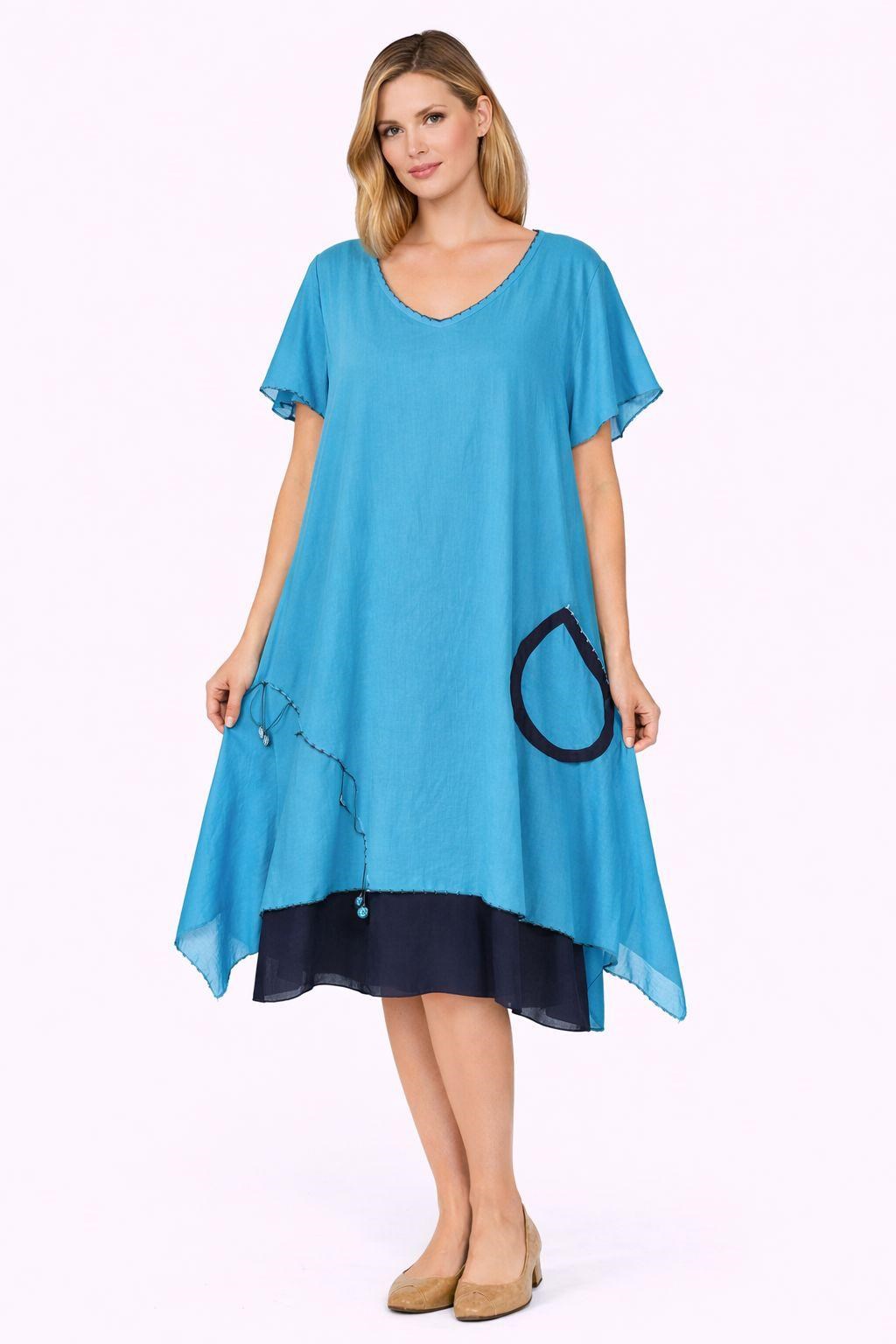 3663 Turkuaz Vual Battal Elbise