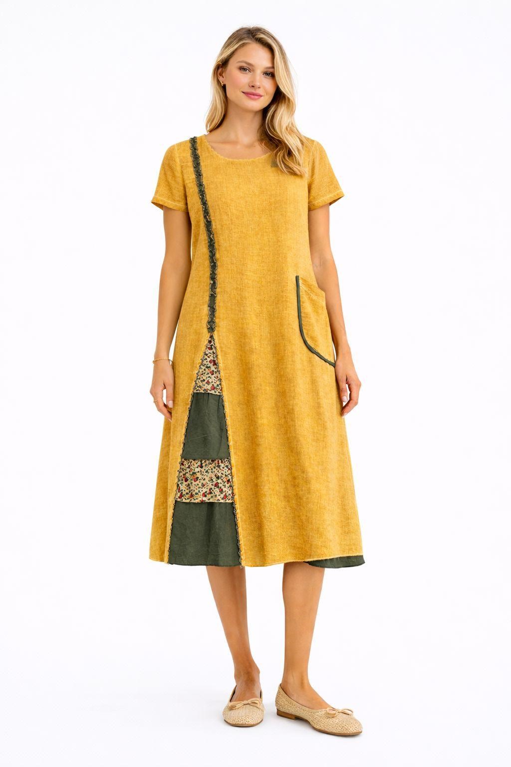 3673 Otantik Hardal Elbise