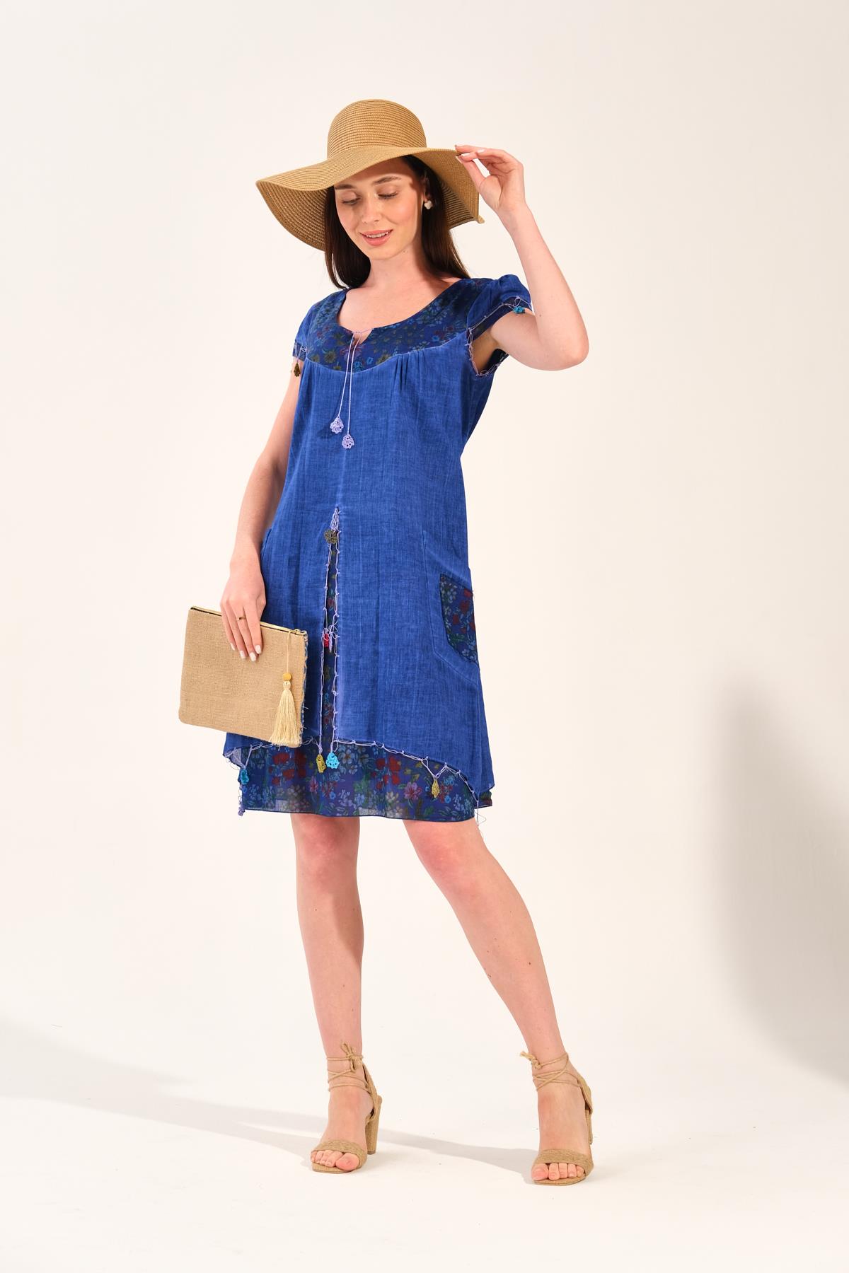 3701 Saks Otantik Elbise