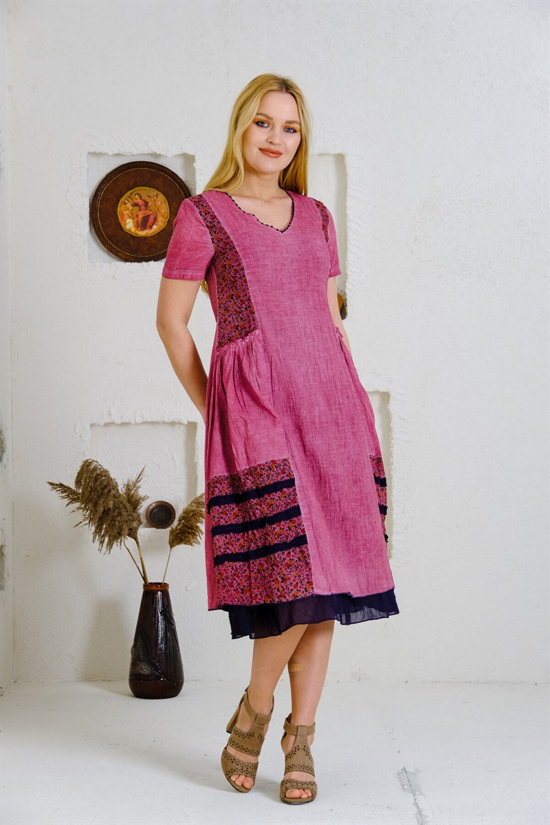 4506 Gül Kurusu Otantik Elbise