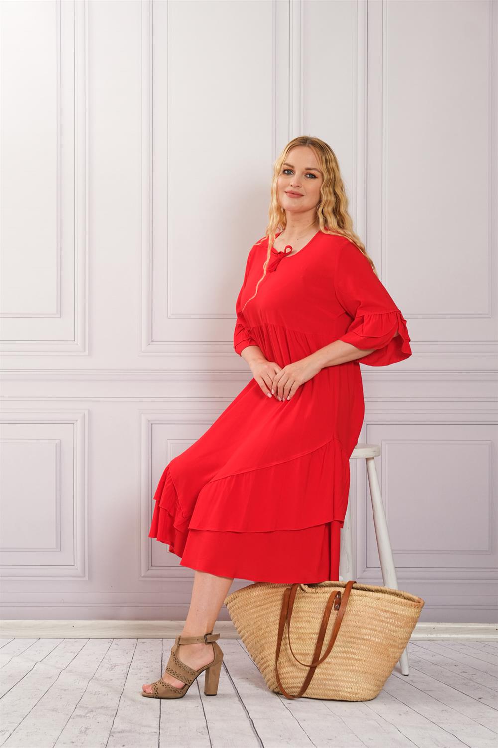 4520 Kırmızı Elbise