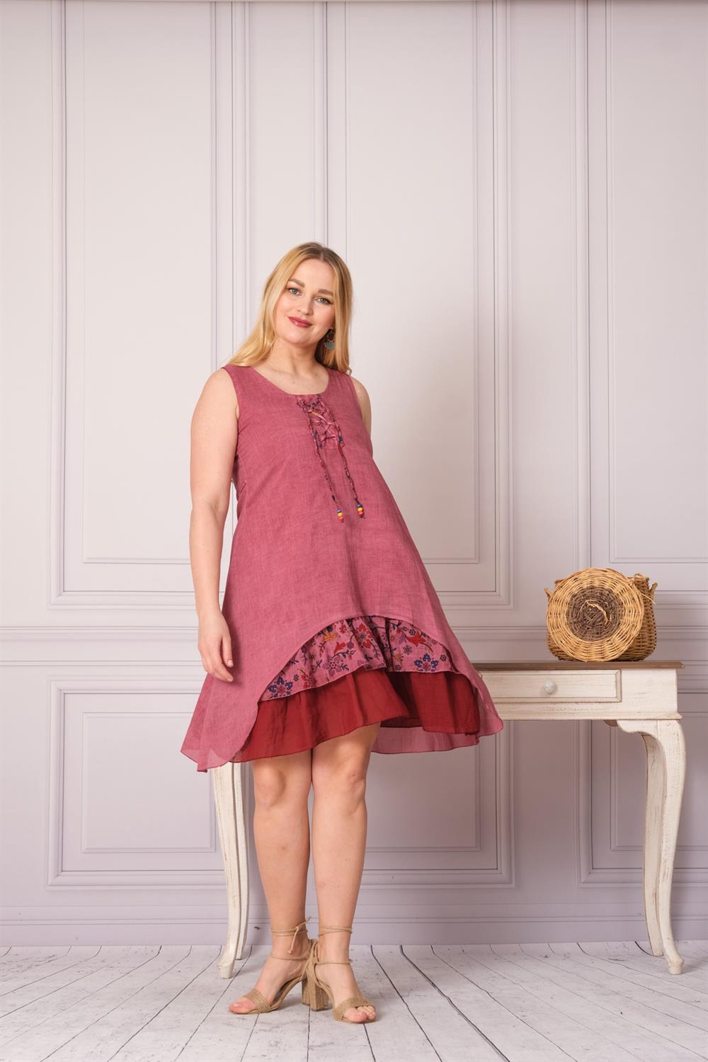 4533 Gül Kurusu Elbise