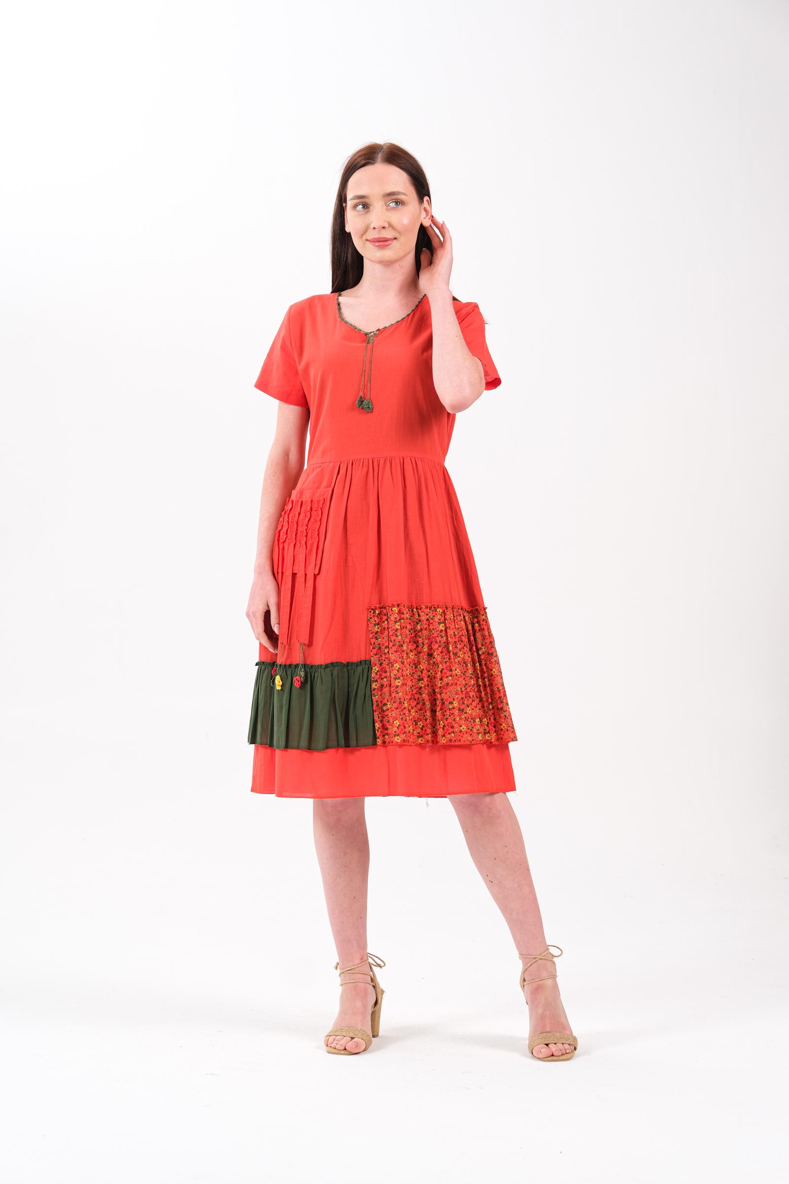 4536 Mercan Otantik Elbise