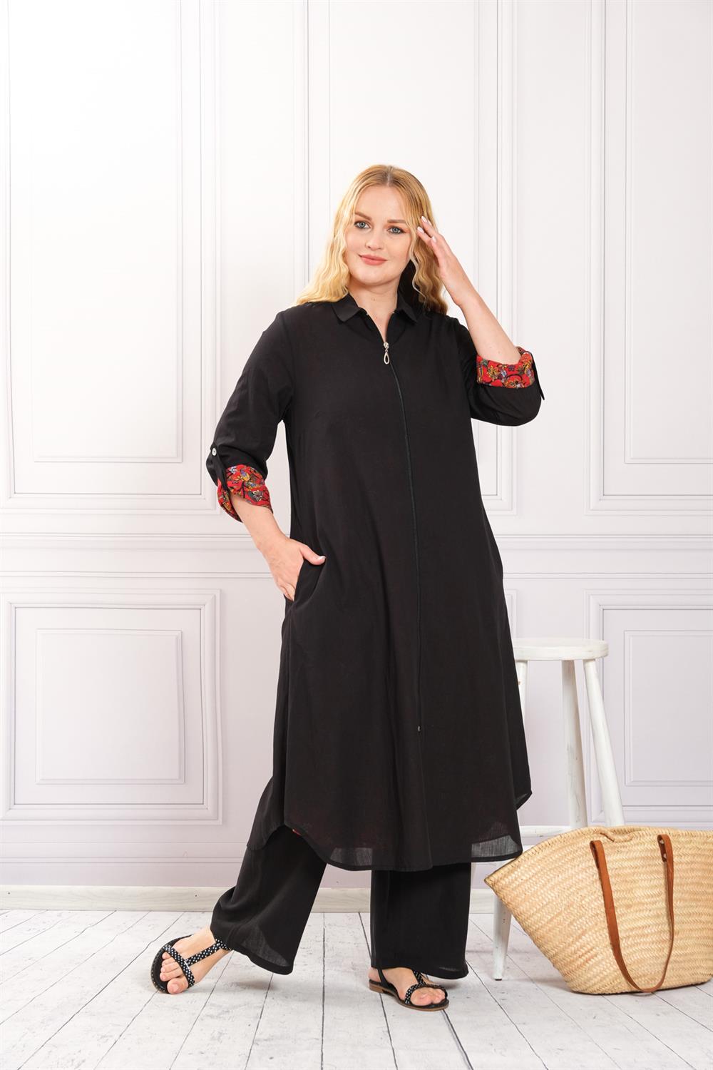 4638 Siyah Desenli Kap