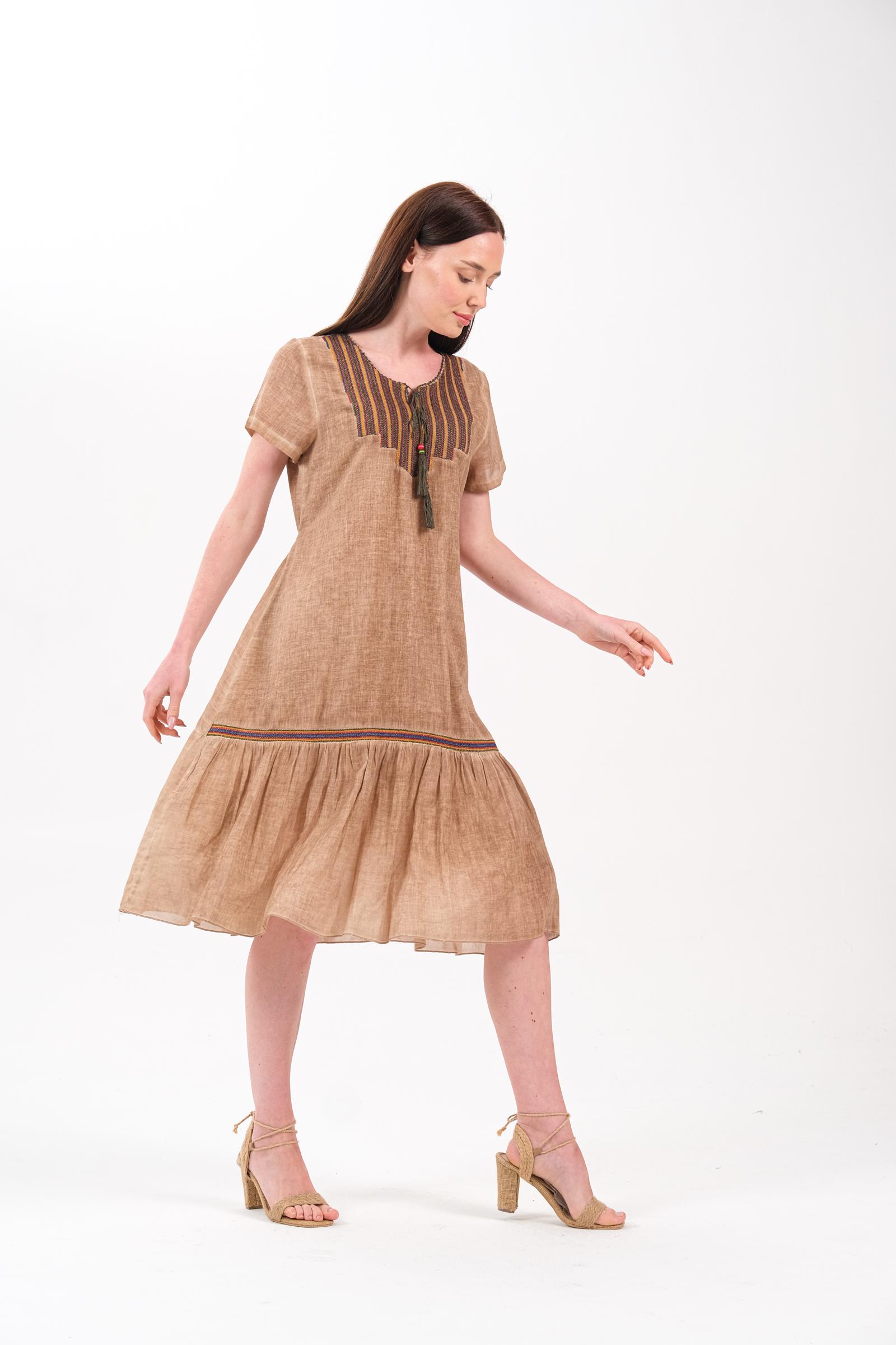 4711 Camel Otantik Elbise
