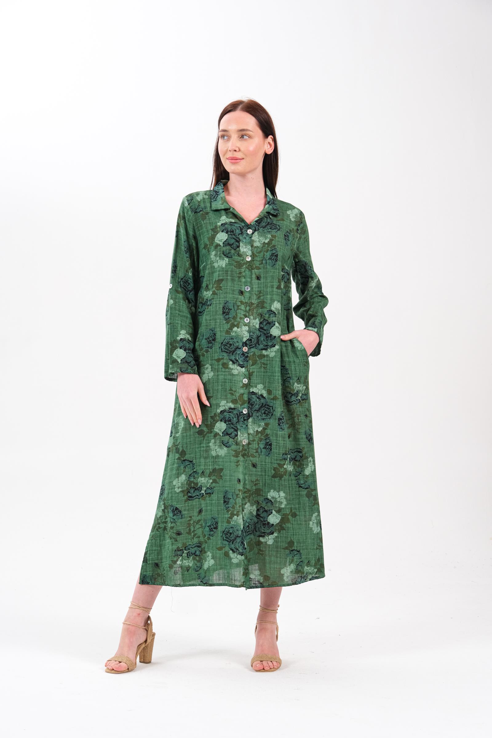 4748 Yıkamalı Desenli K.Yeşil Kap