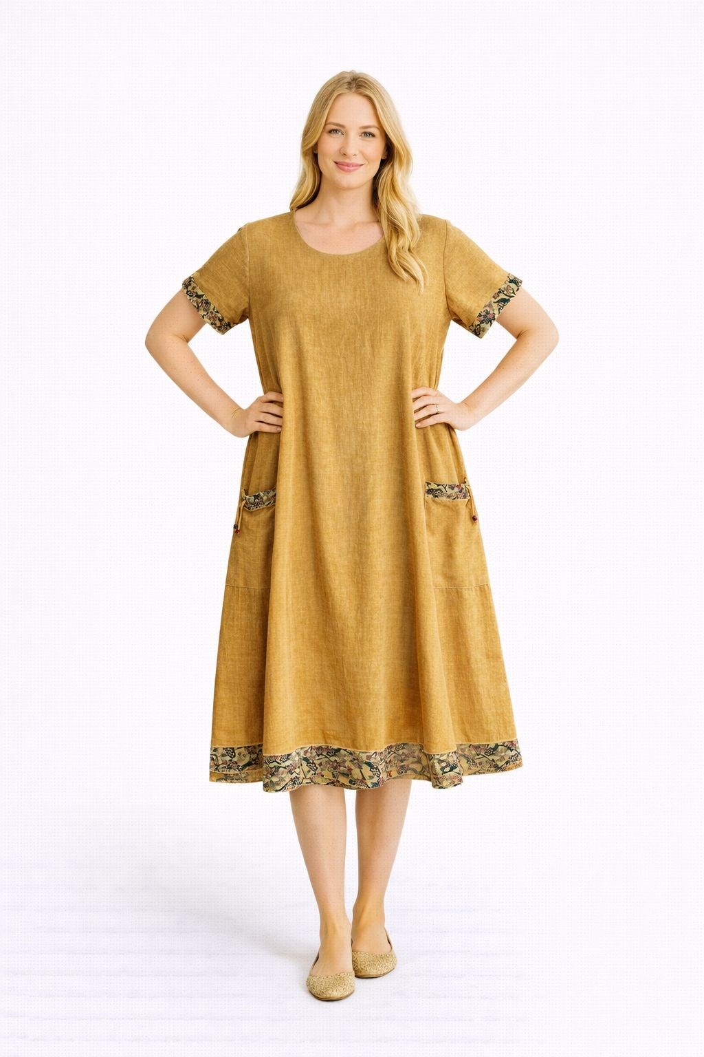 523 Desenli Hardal Battal Elbise