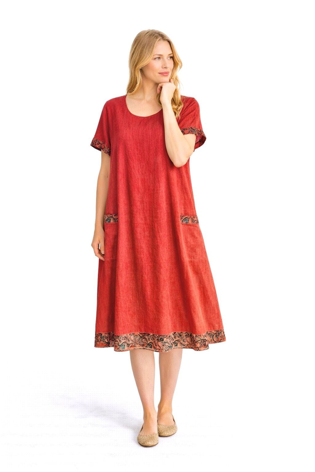 523 Desenli Mercan Battal Elbise