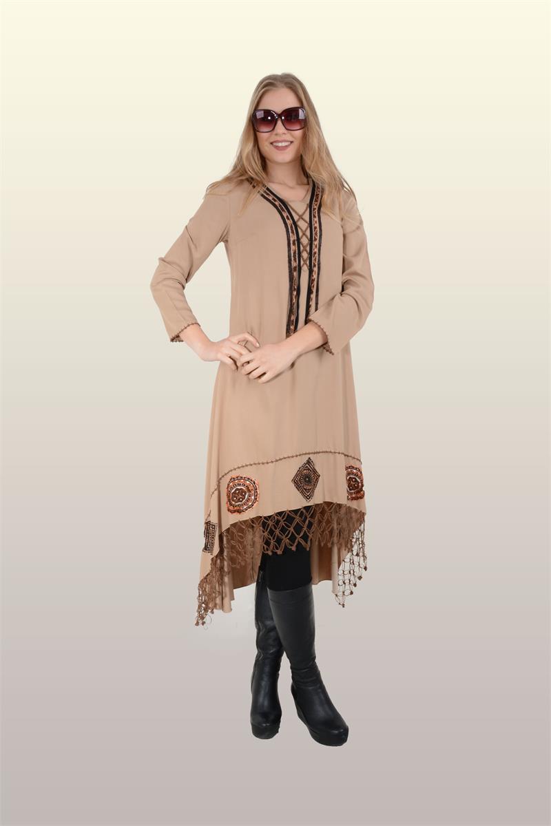 Otantik Giyim-718-Hippi Tunik- Camel