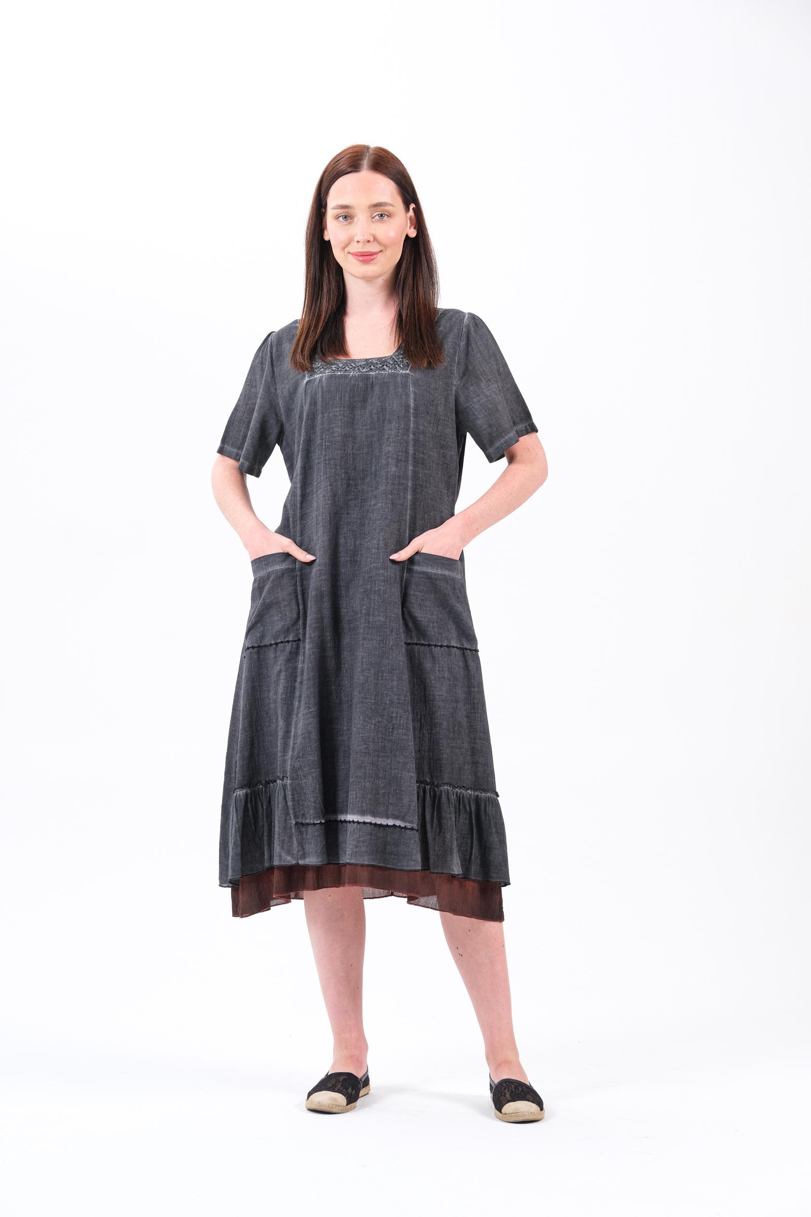 8008 Battal Antrasit Elbise