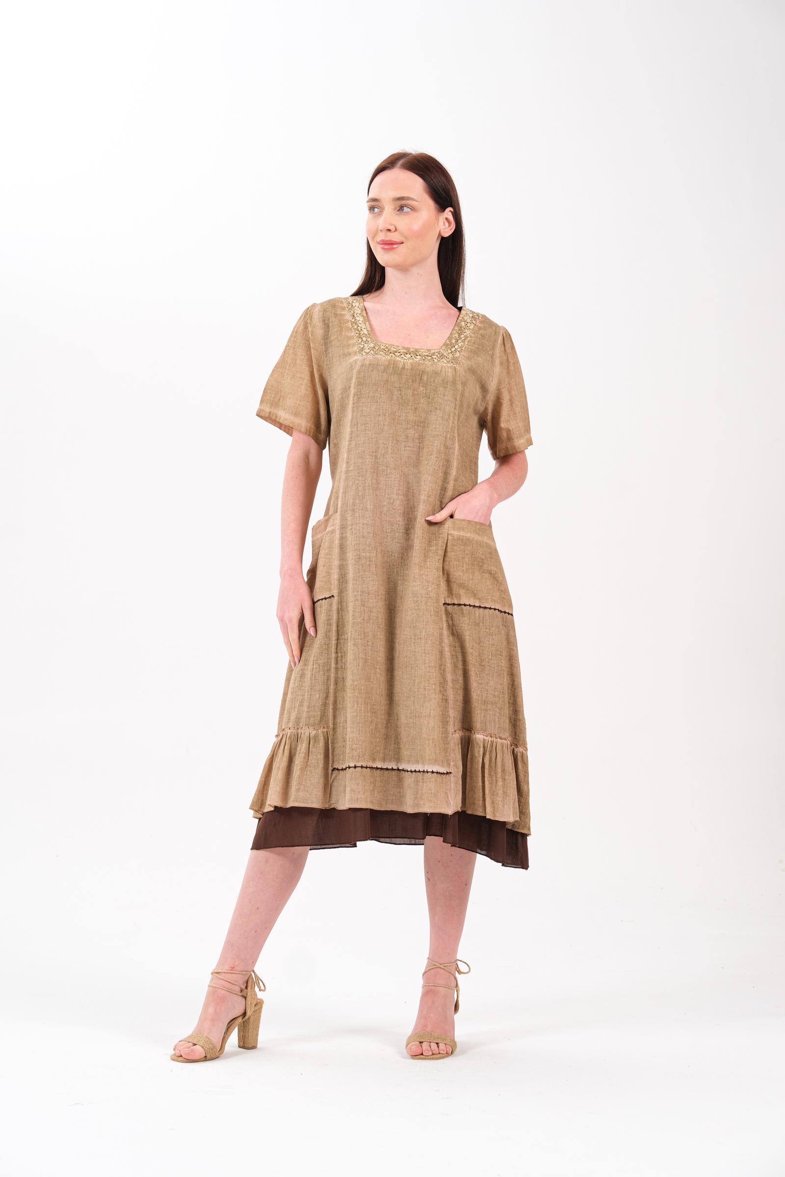 8008 Battal Camel Elbise