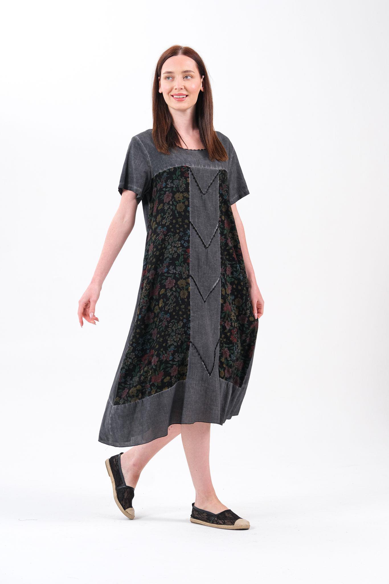 8011 Battal Antrasit Etnik Elbise