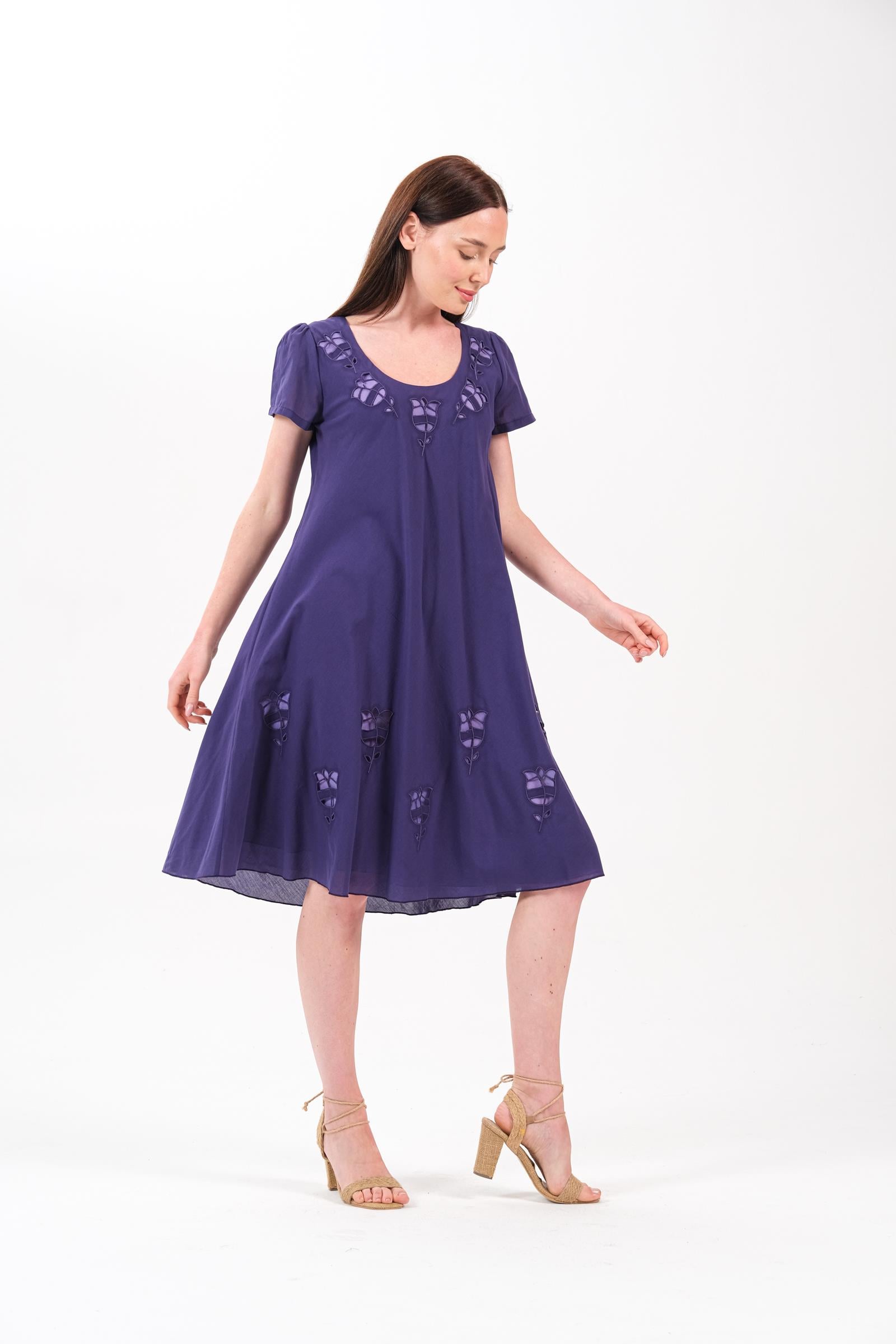 8026 Lale Mor Elbise