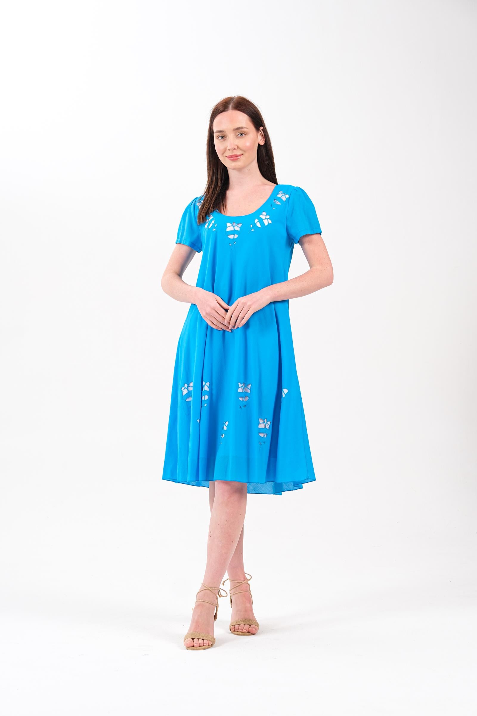 8026 Lale Turkuaz Elbise