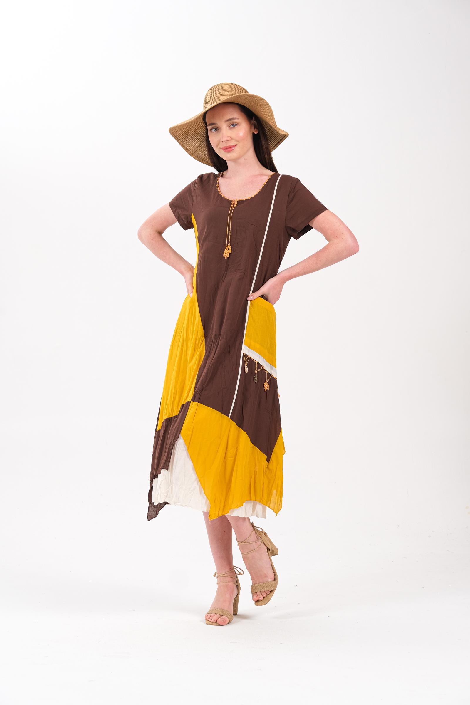 8041 Kahve Otantik Elbise