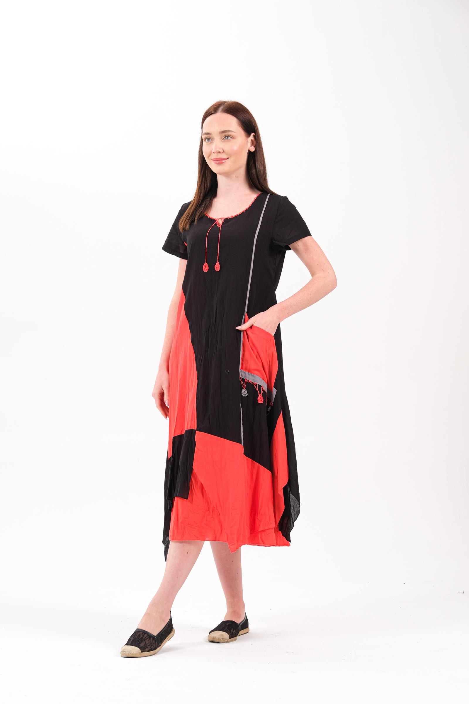 8041 Siyah Otantik Elbise