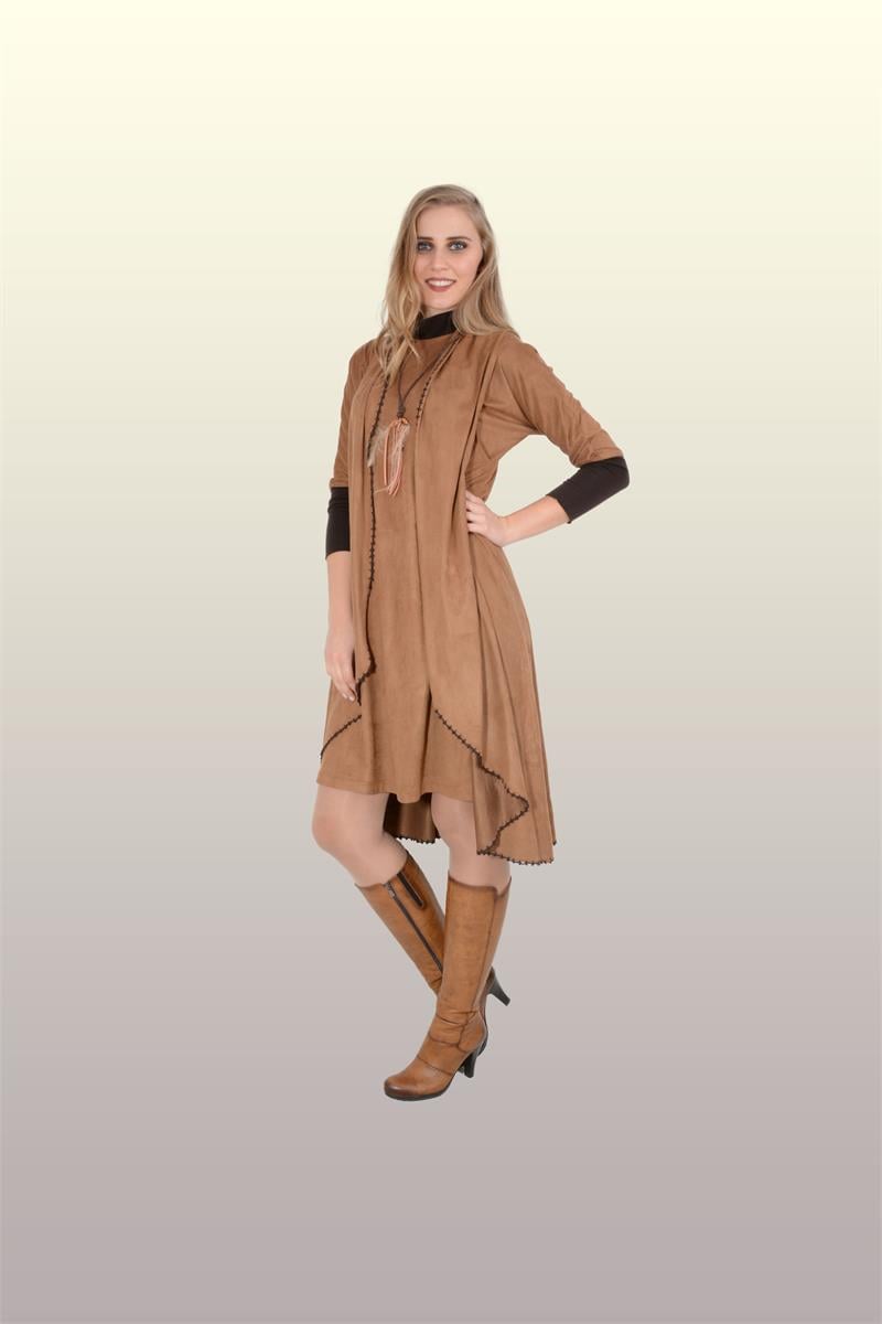 Otantik Giyim-717-Yelekli Takım- Bej