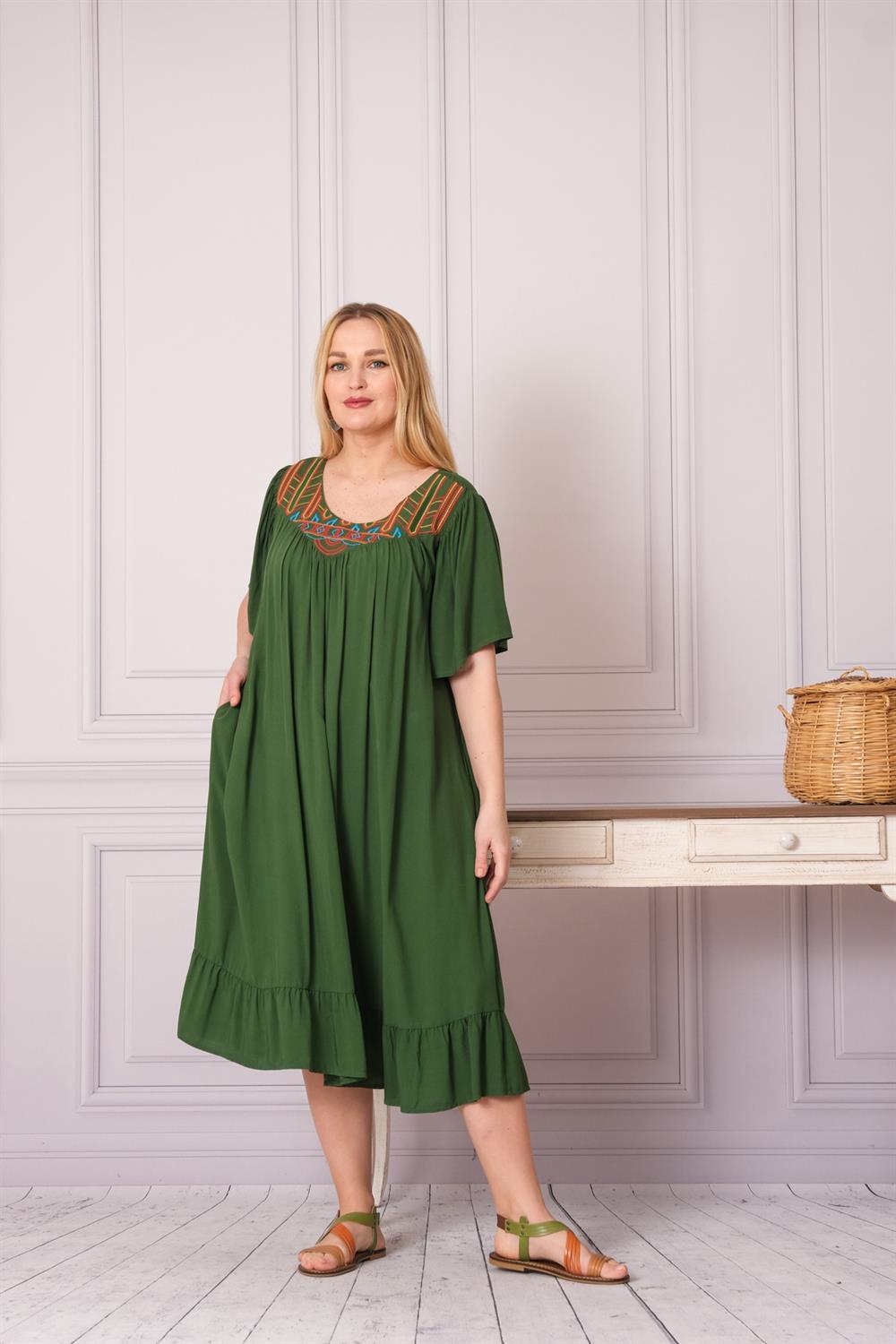 9051 K.Yeşil Elbise