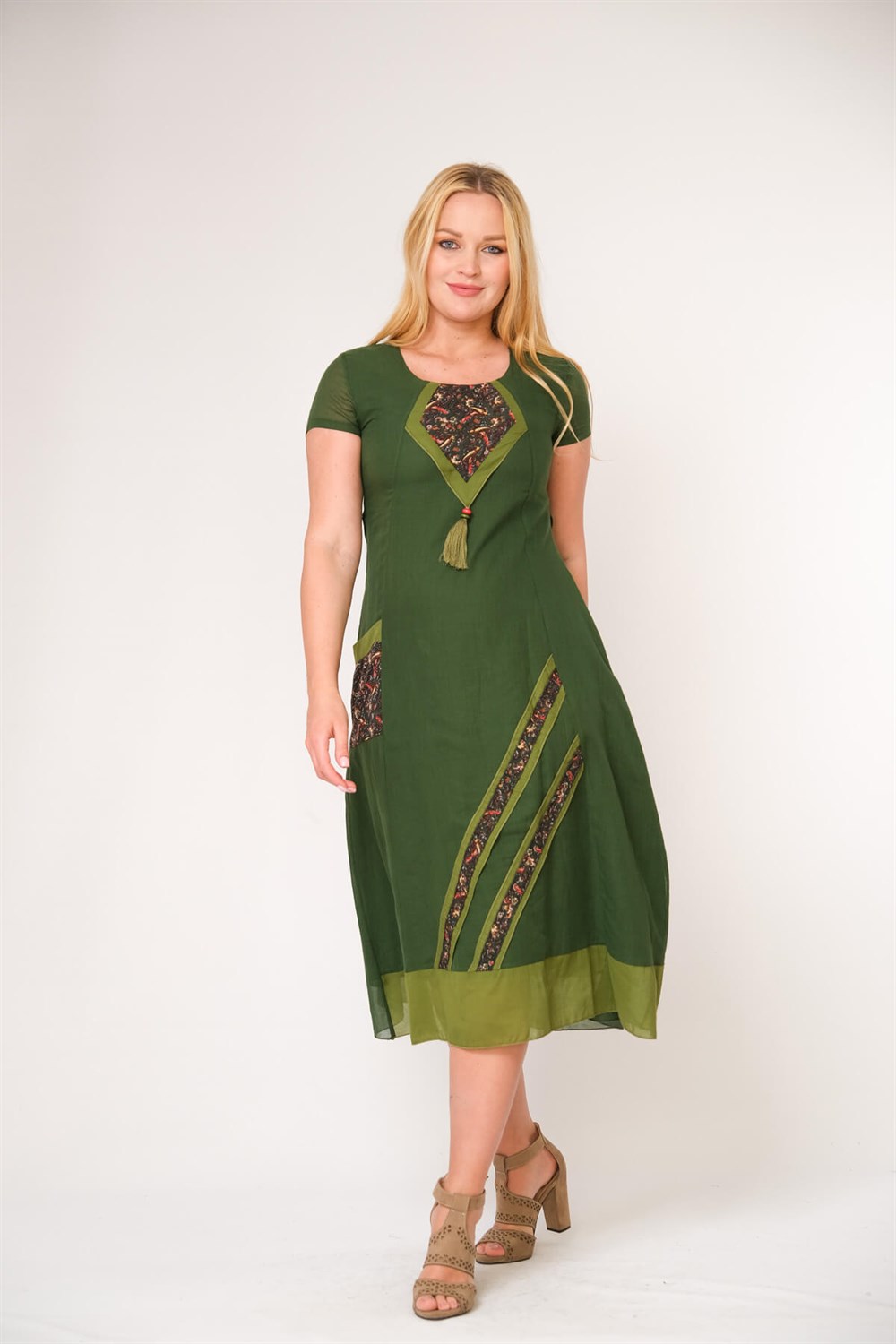 9068- K.Yeşil Elbise