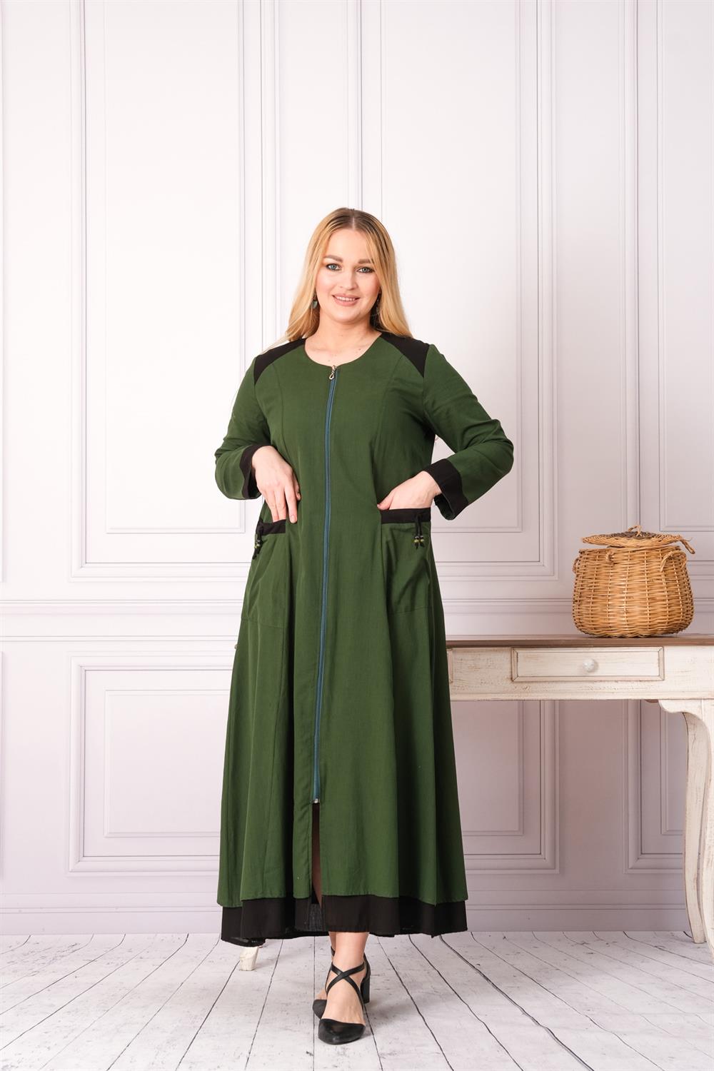 9203 K.Yeşil Uzun Kap