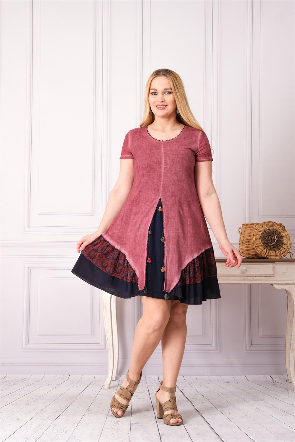 9206 G.Kurusu Yıkamalı Elbise