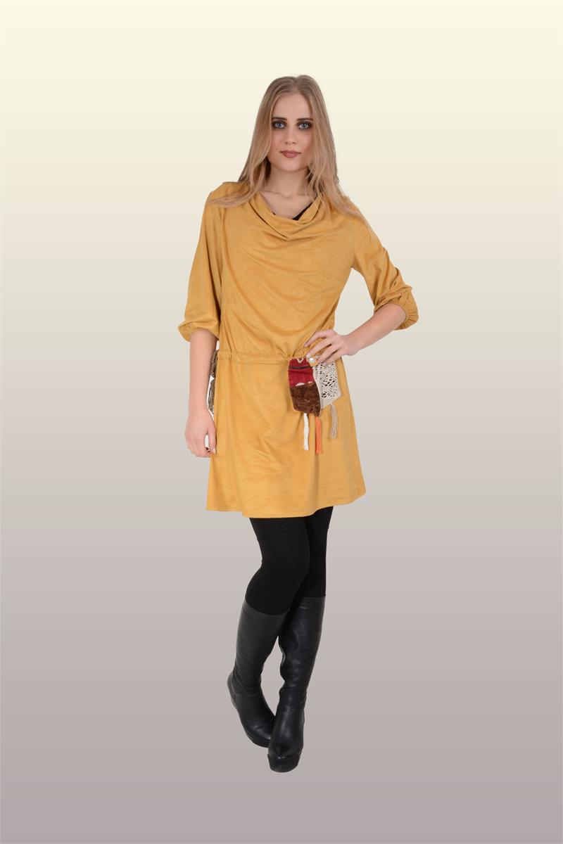 Otantik Giyim-731- Degaje Süet Buluz-Sarı