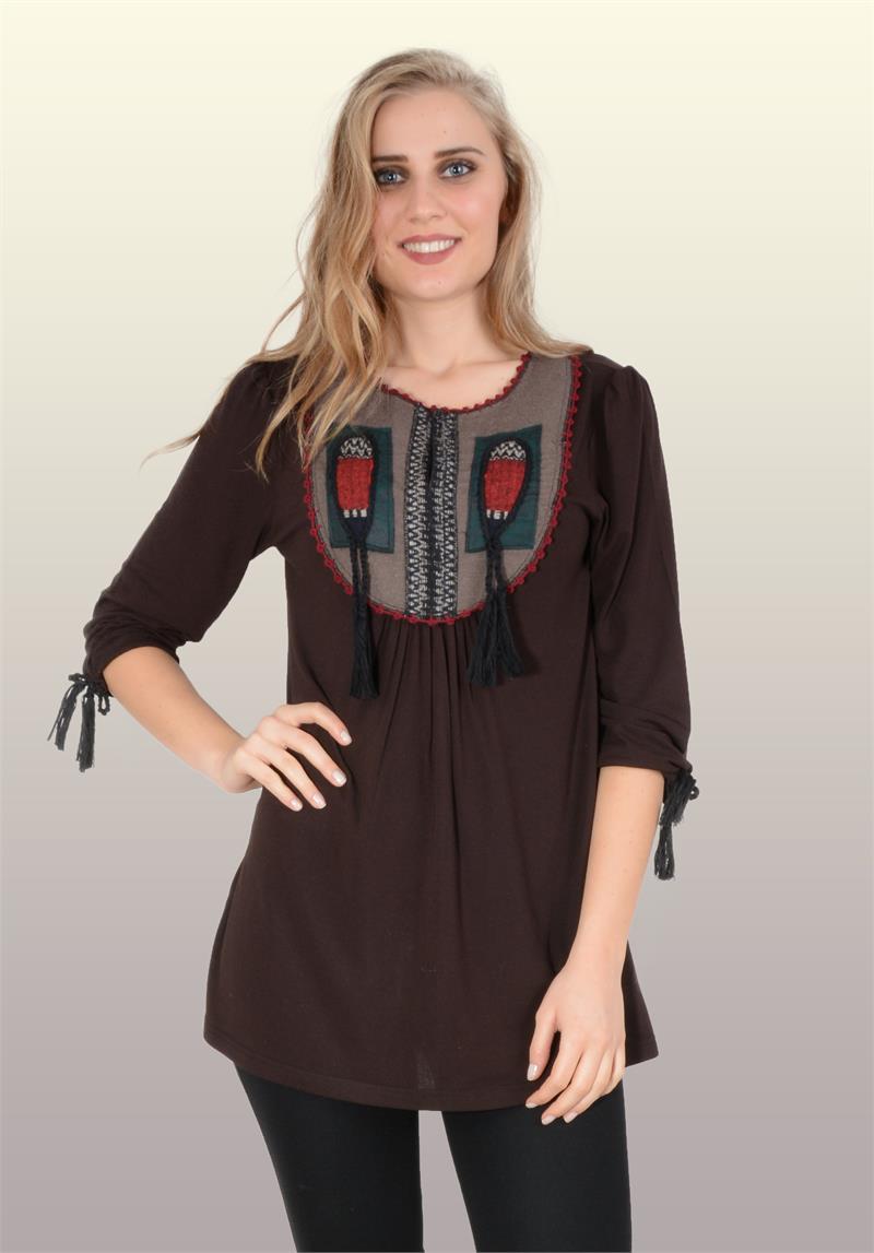 Otantik Giyim-735- Etnik Püsküllü Buluz