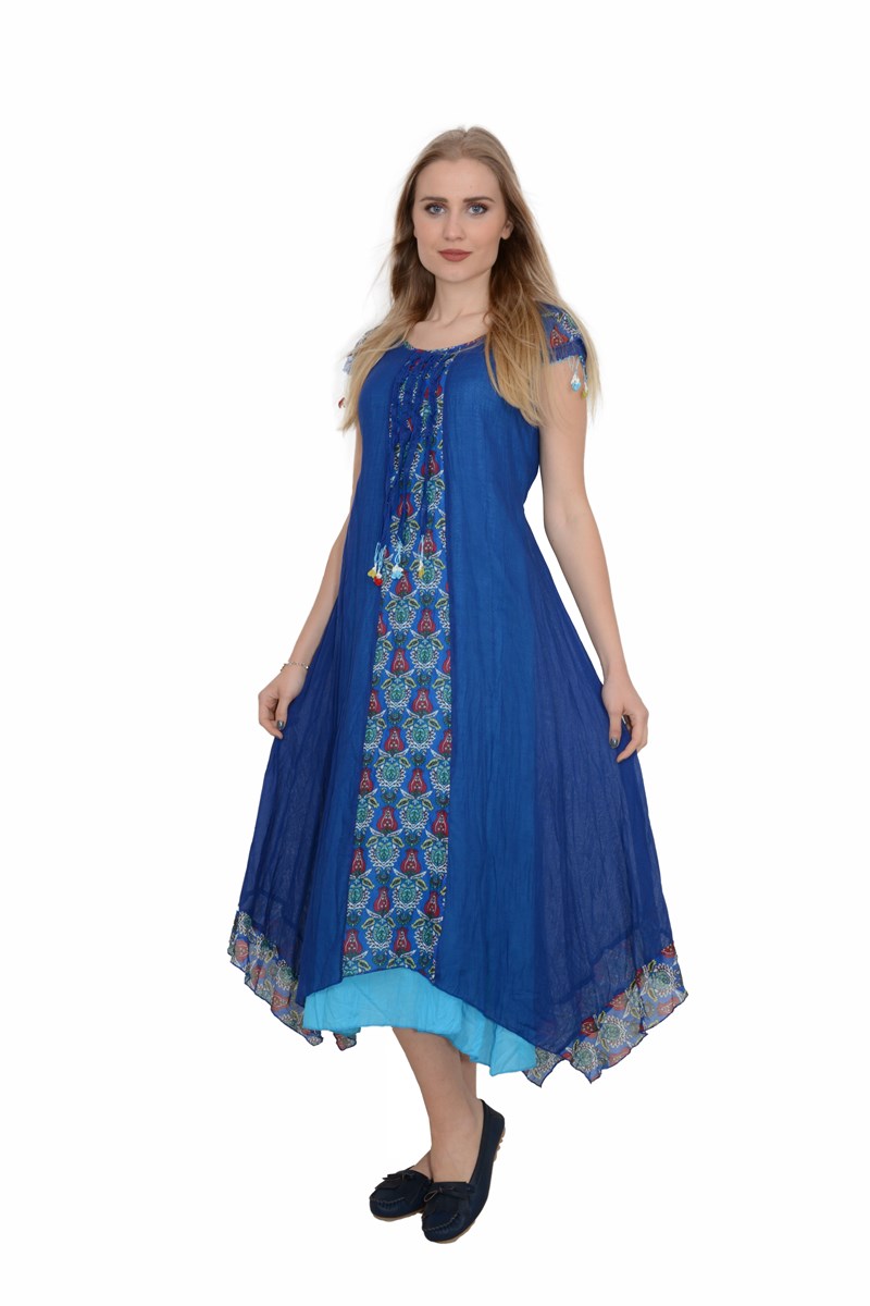 Otantik / Etnik Giyim-813-Sax