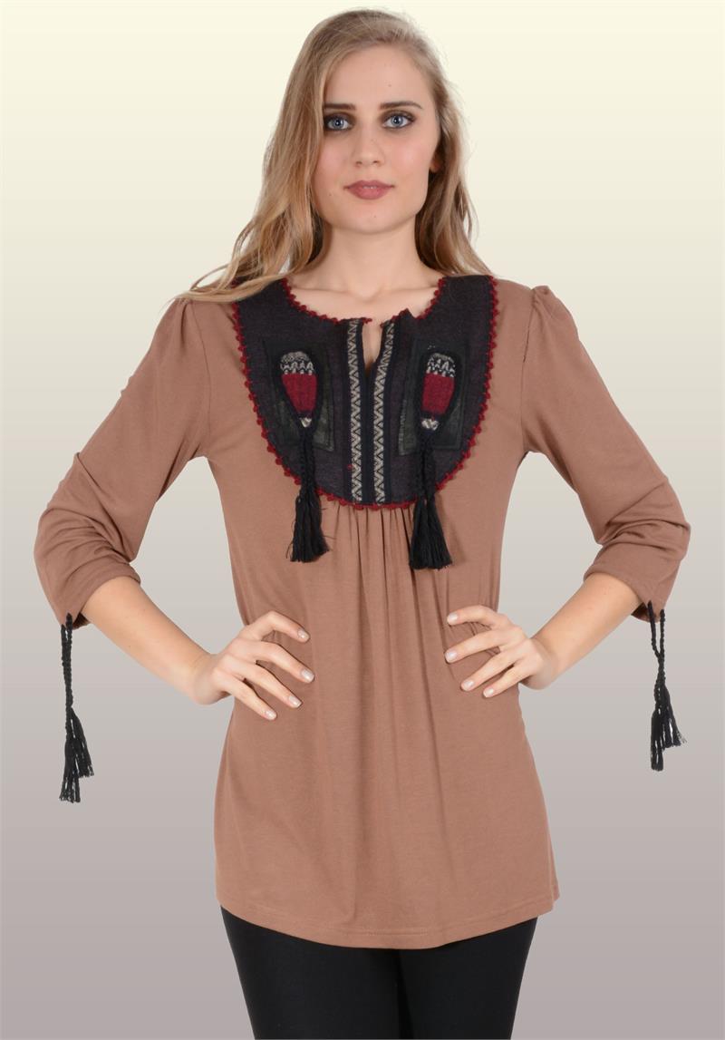 Otantik Giyim-735-Etnik Püsküllü Buluz